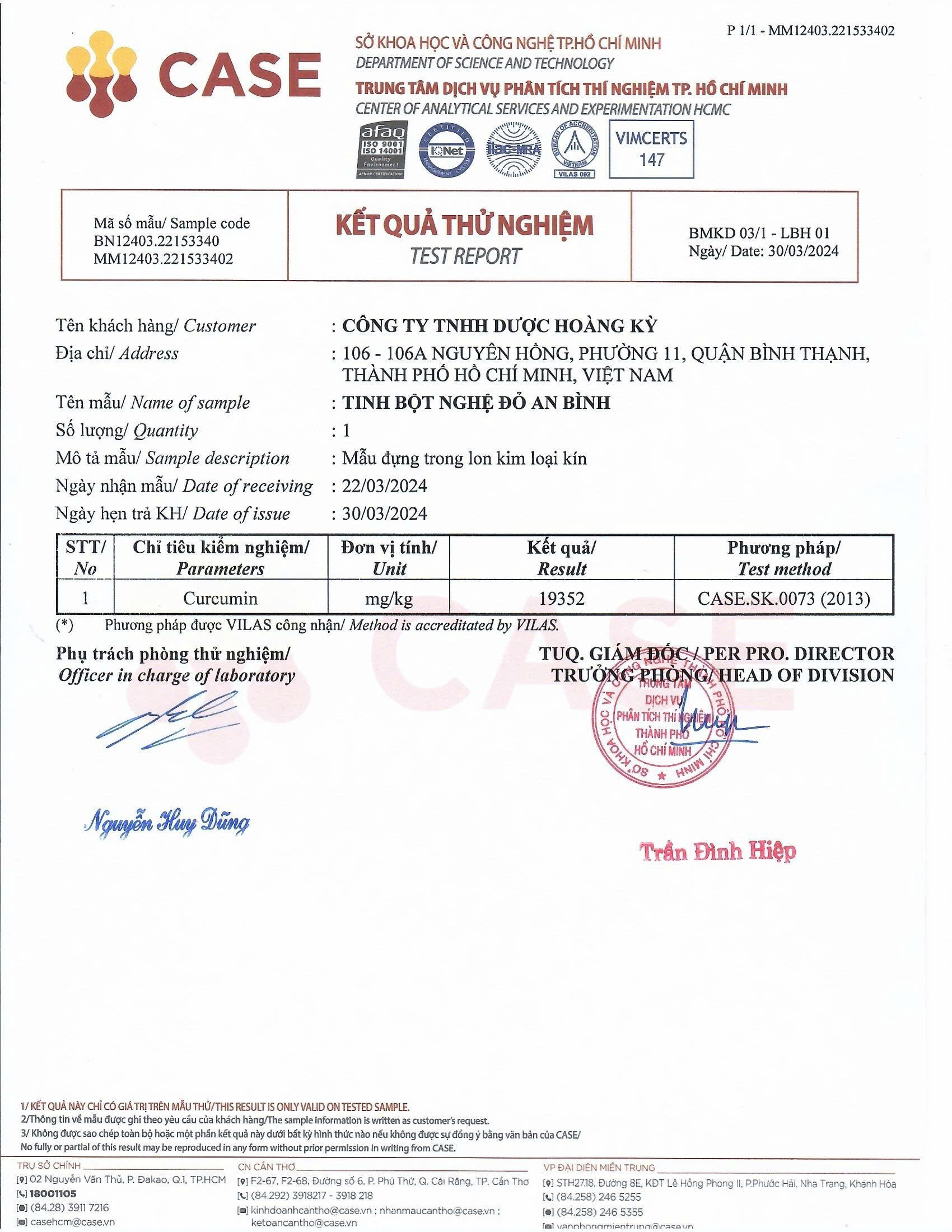  - Công Ty TNHH Dược Hoàng Kỳ